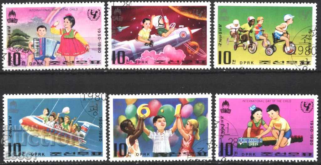 Клеймовани марки Деца Ден на детето 1980  Северна Корея КНДР