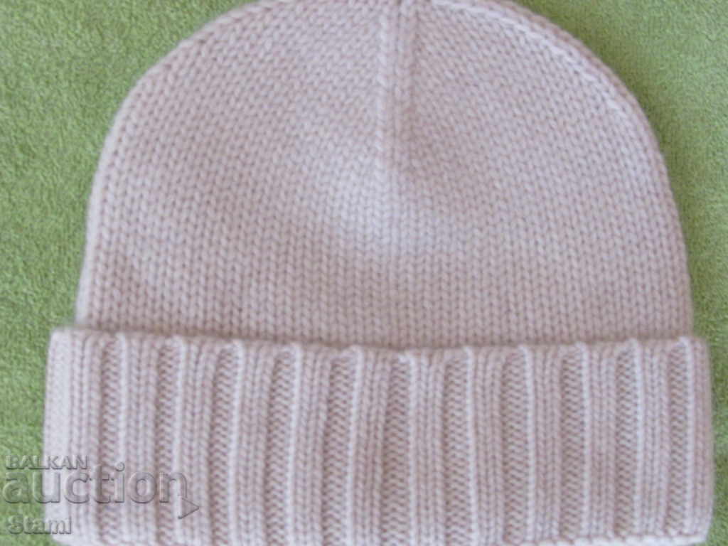 GOBI Women's Knitted Hat, 100% Cashmere, Cappuccino, Mongolia