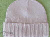 Women's knitted hat GOBI, 100% cashmere, cappuccino, Mongolia