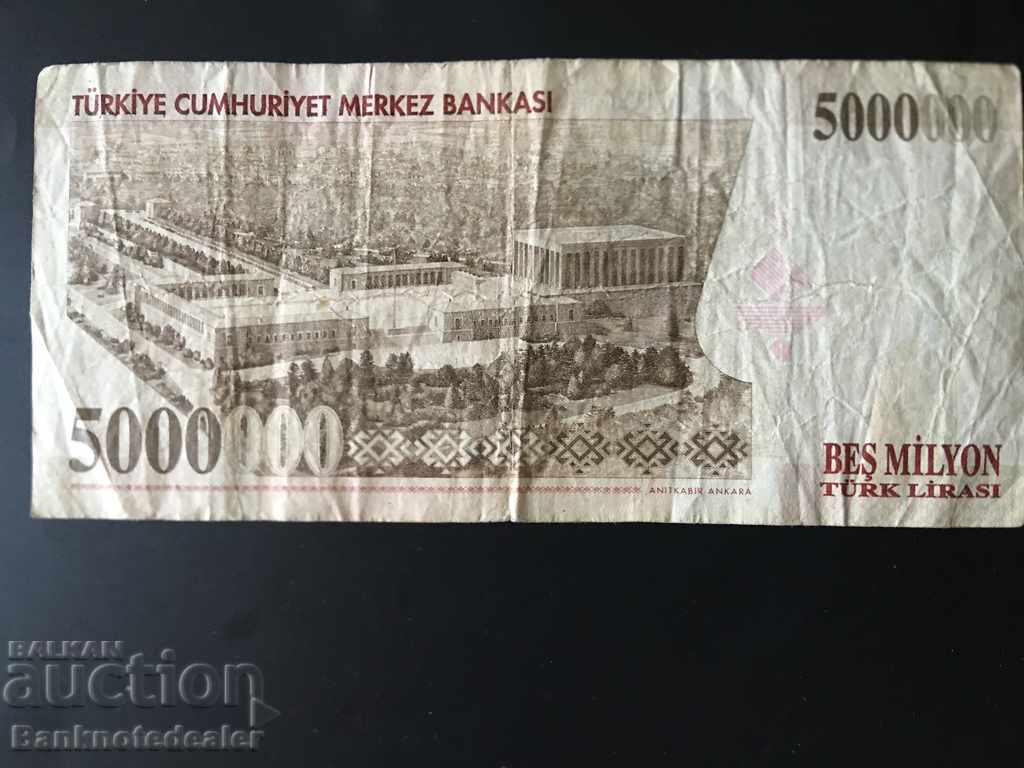 Turkey 5000000 Lira 1970 (1997) Pick 210 Ref 9504 with price 5.00 BGN | € 2.56