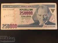 Turkey 250000 Lira 1970 (1992) Pick 207 Ref 4598