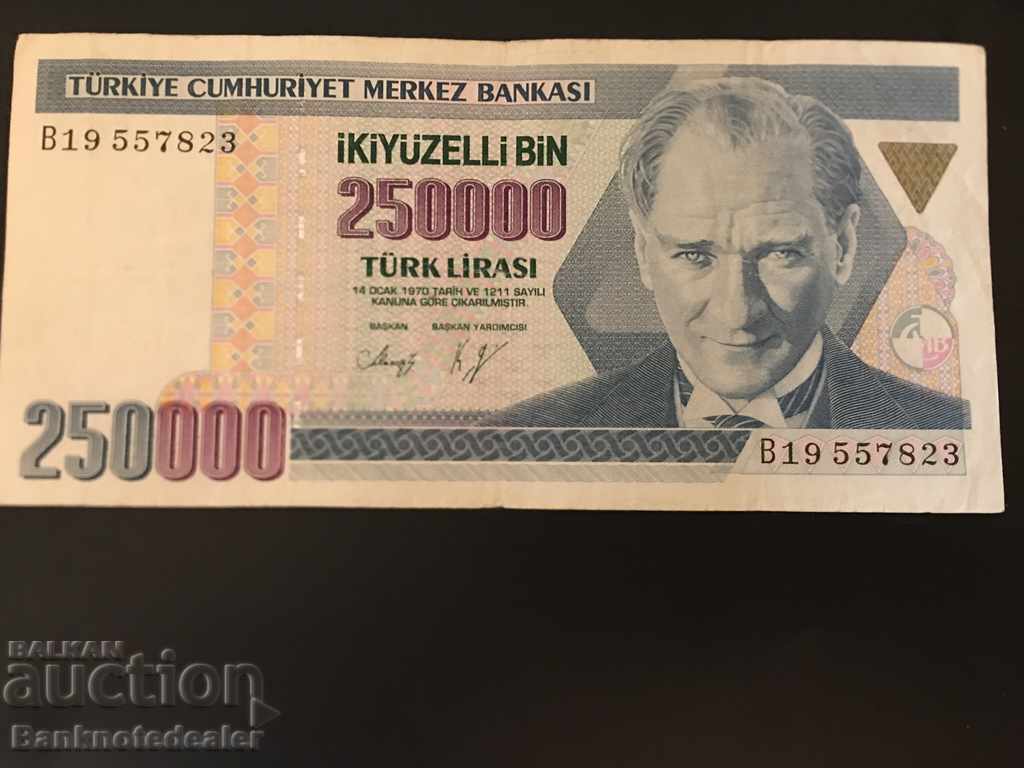 Turkey 250000 Lira 1970 (1992) Pick 207 Ref 7823 με τιμή 12.00 BGN | € 6.14 Turkey 250000 Lira 1970 (1992) Pick 207 Ref 7823 με τιμή 12.00 BGN | € 6.14