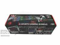 Gaming set E-SPORTS for PC, 4 parts, LED lights