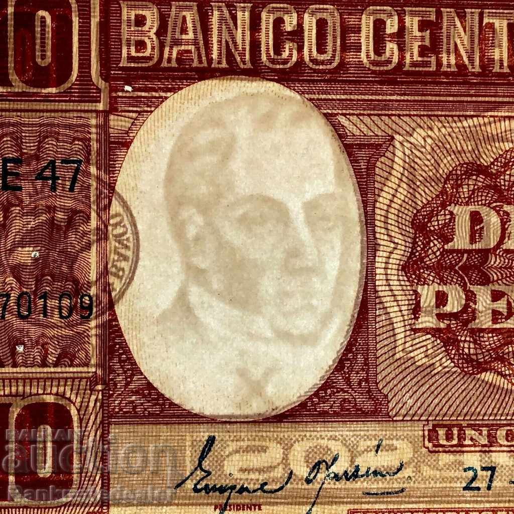 Chile 10 Pesos 1945 Pick 103 Ref 0109