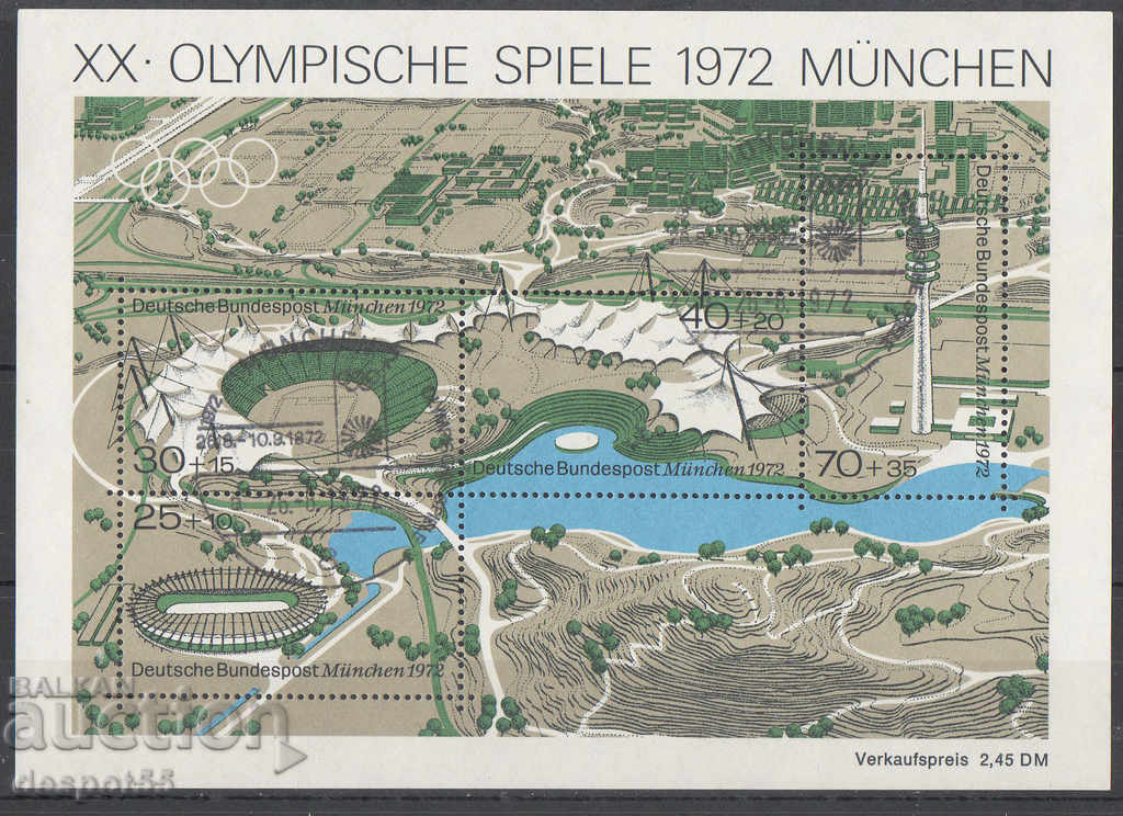 1972. GFR. Olympic Games - Munich, Germany. Block.