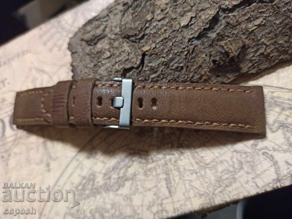 Leather watch strap 22mm Genuine leather handmade 760 - 5 Leather watch strap 22mm Genuine leather handmade 760 - 5