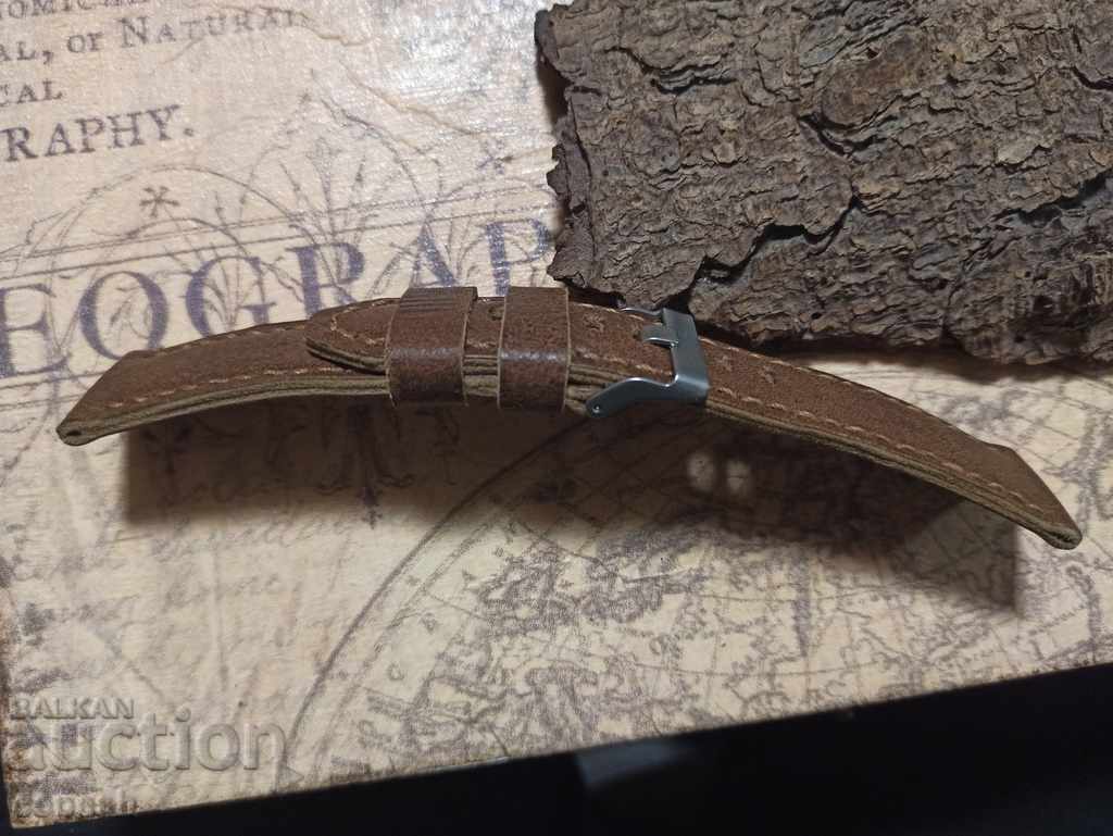 Leather watch strap 22mm Genuine leather handmade 760 - 6 Leather watch strap 22mm Genuine leather handmade 760 - 6