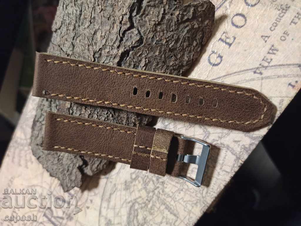 Leather watch strap 22mm Genuine leather handmade 760 - 7 Leather watch strap 22mm Genuine leather handmade 760 - 7