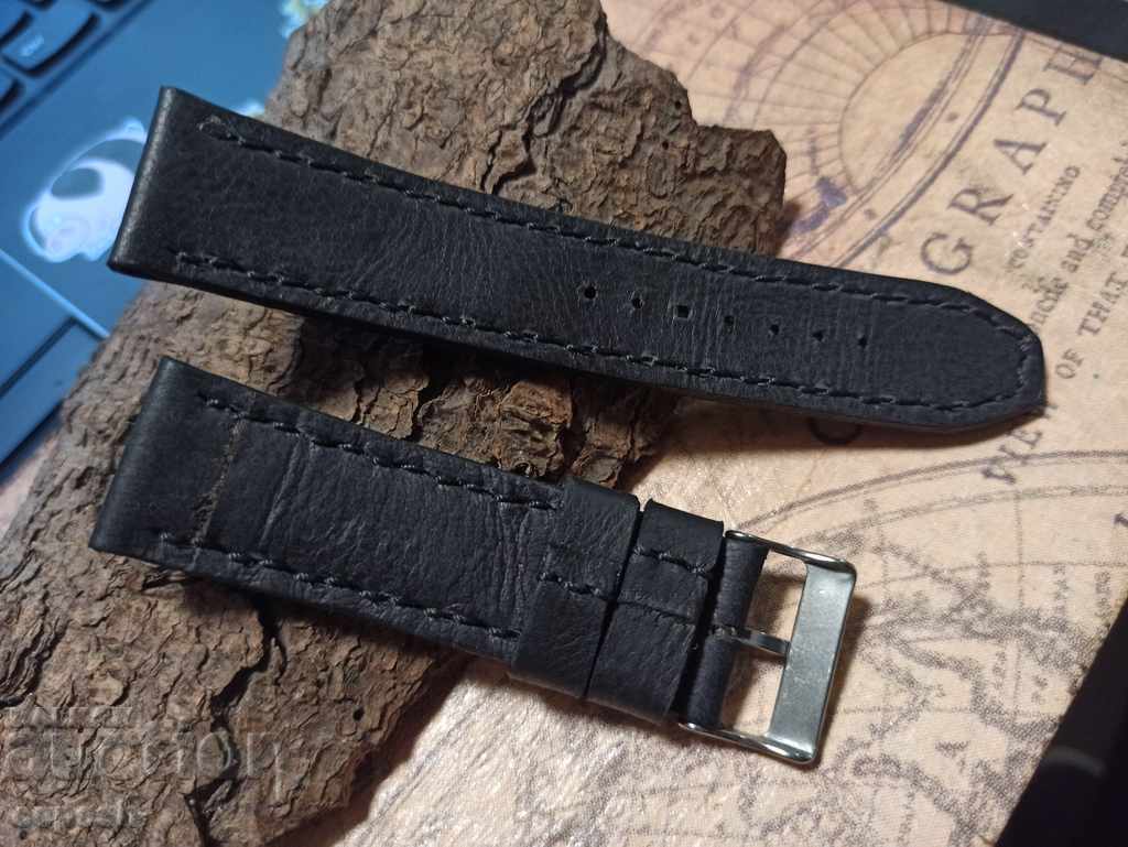 Leather watch strap 22mm Genuine leather by hand 768 - 7 Leather watch strap 22mm Genuine leather by hand 768 - 7