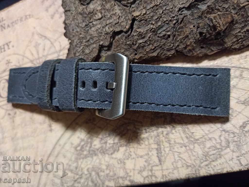 Leather watch strap 24mm Genuine leather by hand 765 - 5 Leather watch strap 24mm Genuine leather by hand 765 - 5
