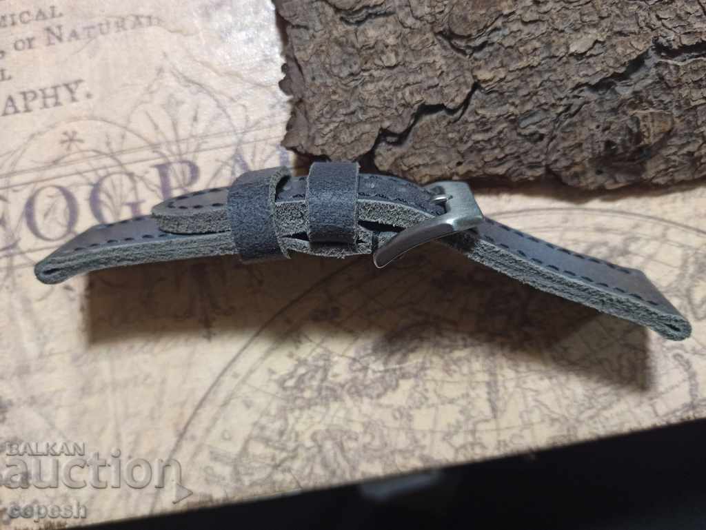 Leather watch strap 24mm Genuine leather by hand 765 - 6 Leather watch strap 24mm Genuine leather by hand 765 - 6