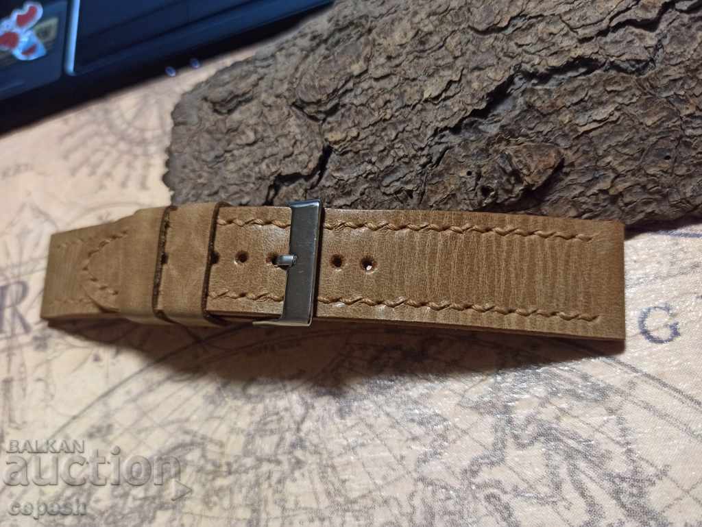 Leather watch strap 22mm Genuine leather by hand 775 - 5 Leather watch strap 22mm Genuine leather by hand 775 - 5