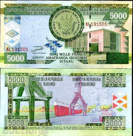 +++ BURUNDI 5000 FRANK P 48 2008 UNC +++