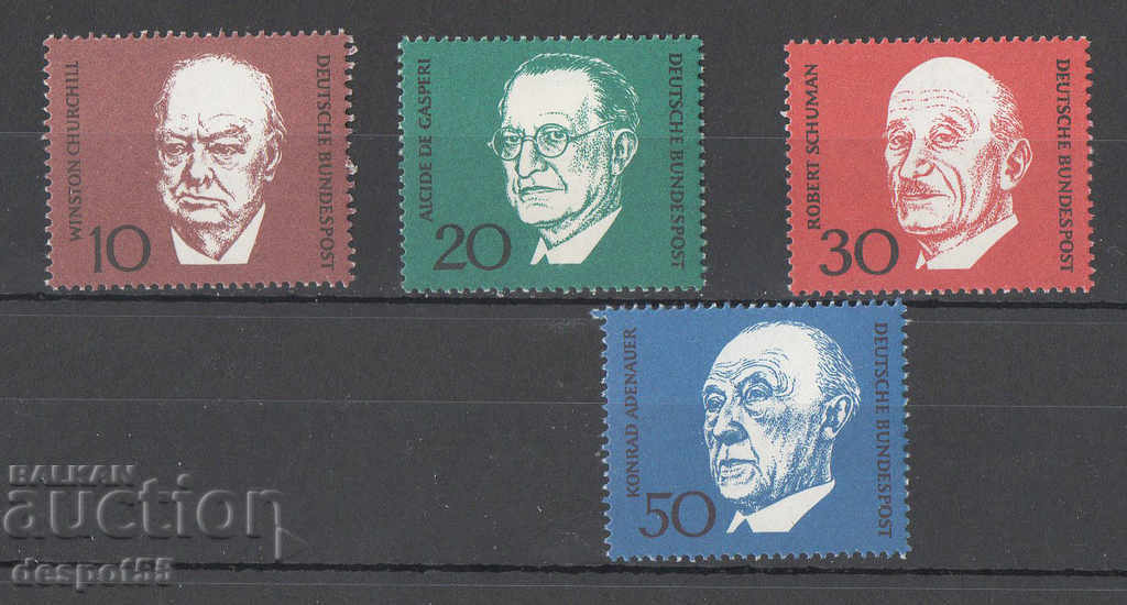 1968. ГФР. Конрад Аденауер (1876-1967), канцлер + Блок.