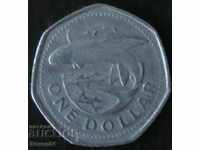 1 долар 1989, Барбадос