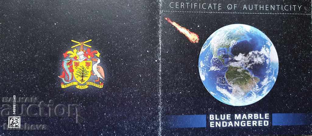 Delivery of Silver 3 Oz Marble Blue Earth - COLOR + CERTIFICATE