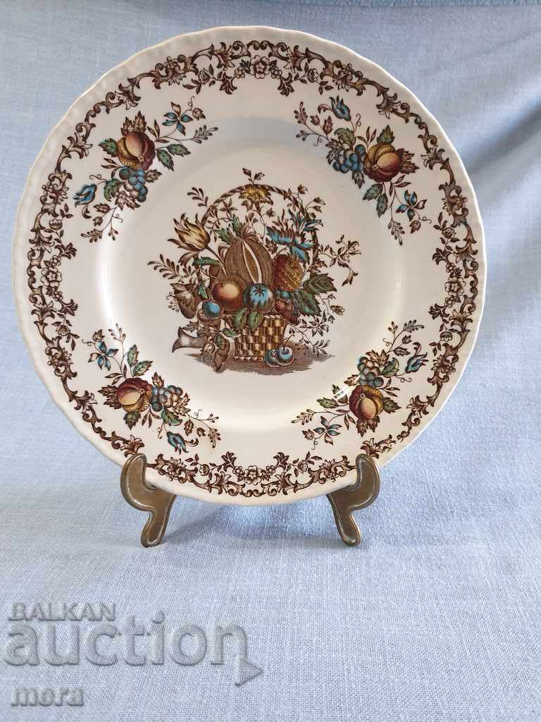 Porcelain plate-fruits & flowers made by royal tudor front