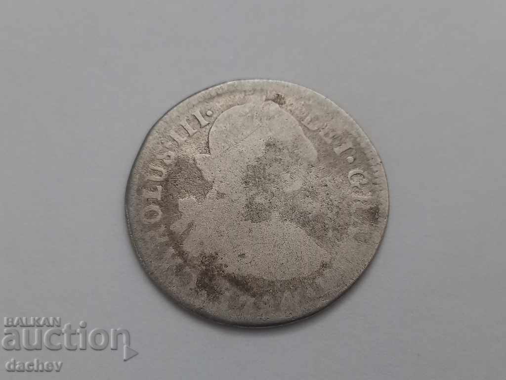 Auction Rare Old Spain Mexico 1784 Silver Coin Auction Rare Old Spain Mexico 1784 Silver Coin