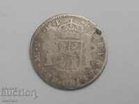 Monedă de argint rară din Spania veche Mexic 1784