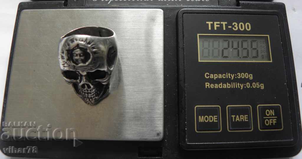 INEL CRANIU DE ARGINT - 5 INEL CRANIU DE ARGINT - 5