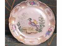 Rare porcelain wall plate LANGENTAL gilt, marked