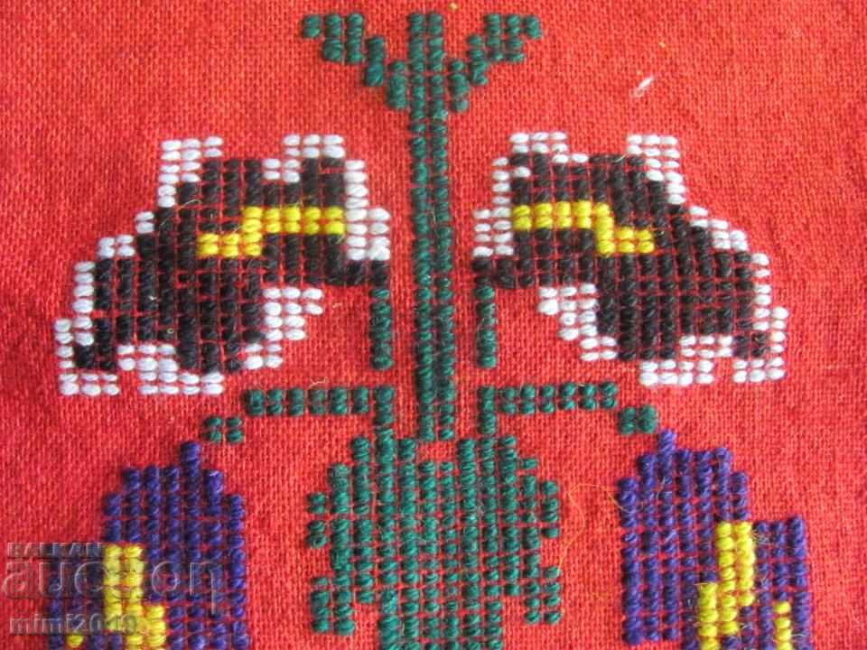 19th Century Folk Art Hand Woven and Embroidered Wool Pillow - 5 19th Century Folk Art Hand Woven and Embroidered Wool Pillow - 5