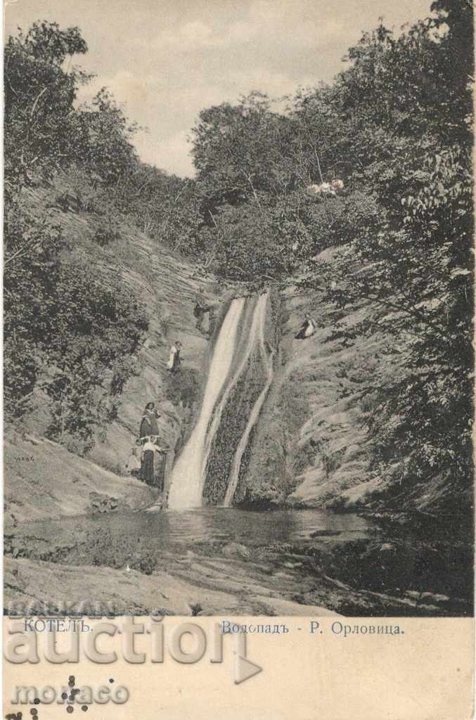 Carte poștală veche - Kotel, Cascada pe râul Orlovitsa