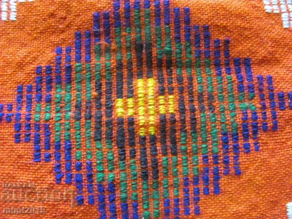 19th Century Folk Art Hand Woven and Embroidered Wool Pillow - 5 19th Century Folk Art Hand Woven and Embroidered Wool Pillow - 5