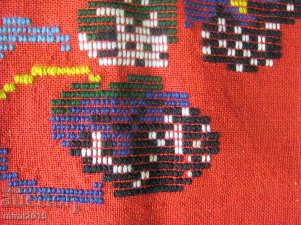 Delivery of 19th Century Folk Art Hand Woven and Embroidered Wool Pillow Delivery of 19th Century Folk Art Hand Woven and Embroidered Wool Pillow