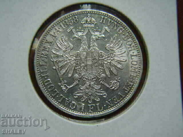 1 Florin 1858 A Austria (1 Florin Austria) - AU with price 82.89 BGN | € 42.38