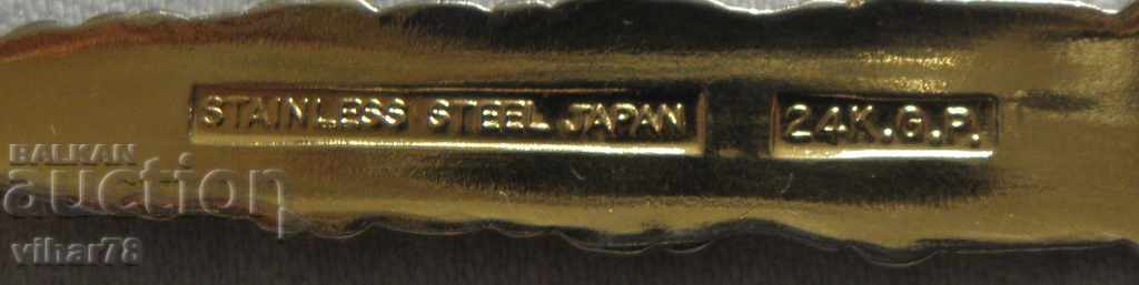 Gold-plated 24 karat cutlery - forks, spoons and spatula - 6 Gold-plated 24 karat cutlery - forks, spoons and spatula - 6