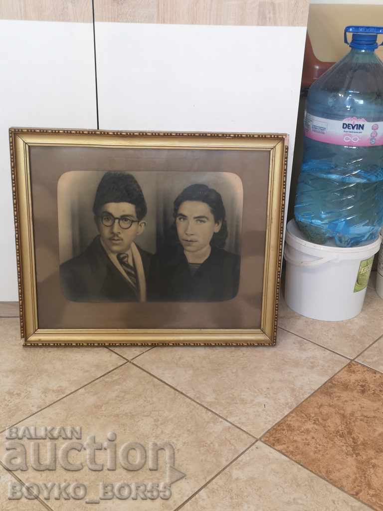 Big Old Photo in a Frame under Glass, 30s