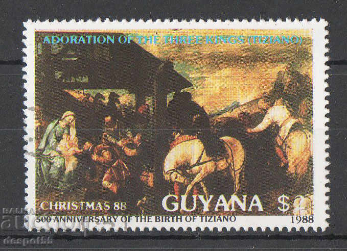 1988. Guyana. 500 de ani de la nașterea lui Tițian, 1488-1576.