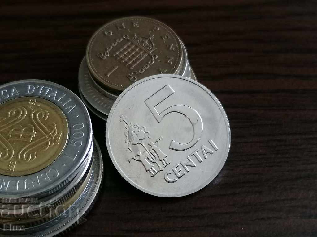 Coin - Lithuania - 5 cents AUNC 1991