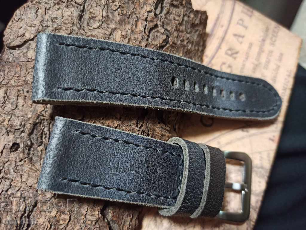 Δερμάτινο λουράκι ρολογιού 24mm Γνήσιο δέρμα χειροποίητο 785 με τιμή 40.00 BGN | € 20.45 Δερμάτινο λουράκι ρολογιού 24mm Γνήσιο δέρμα χειροποίητο 785 με τιμή 40.00 BGN | € 20.45