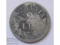 2 lei silver Romania 1875 - silver coin # 1