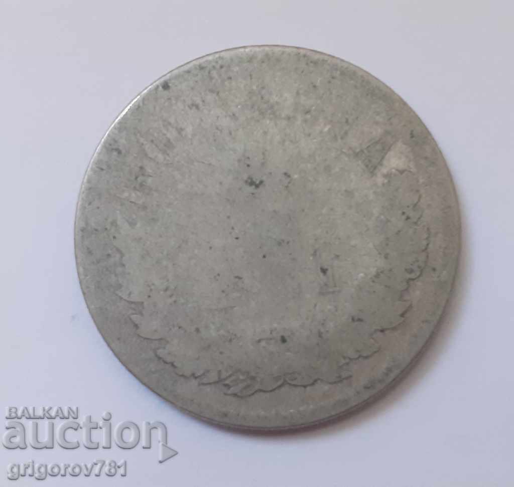 2 lei silver Romania 1875 - silver coin # 3