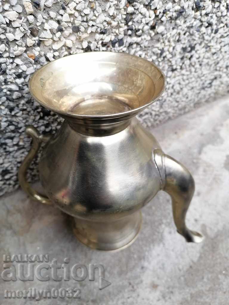 Old brass teapot with silver-plated coffee pot jug kitchen utensils - 7 Old brass teapot with silver-plated coffee pot jug kitchen utensils - 7