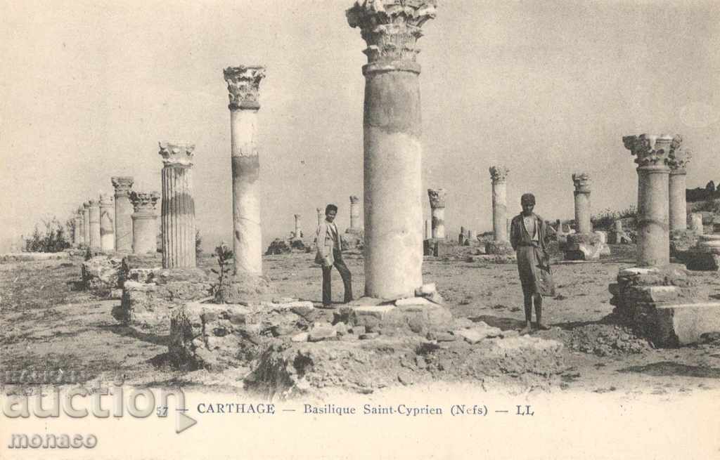 Old postcard - Carthage, Basilica columns