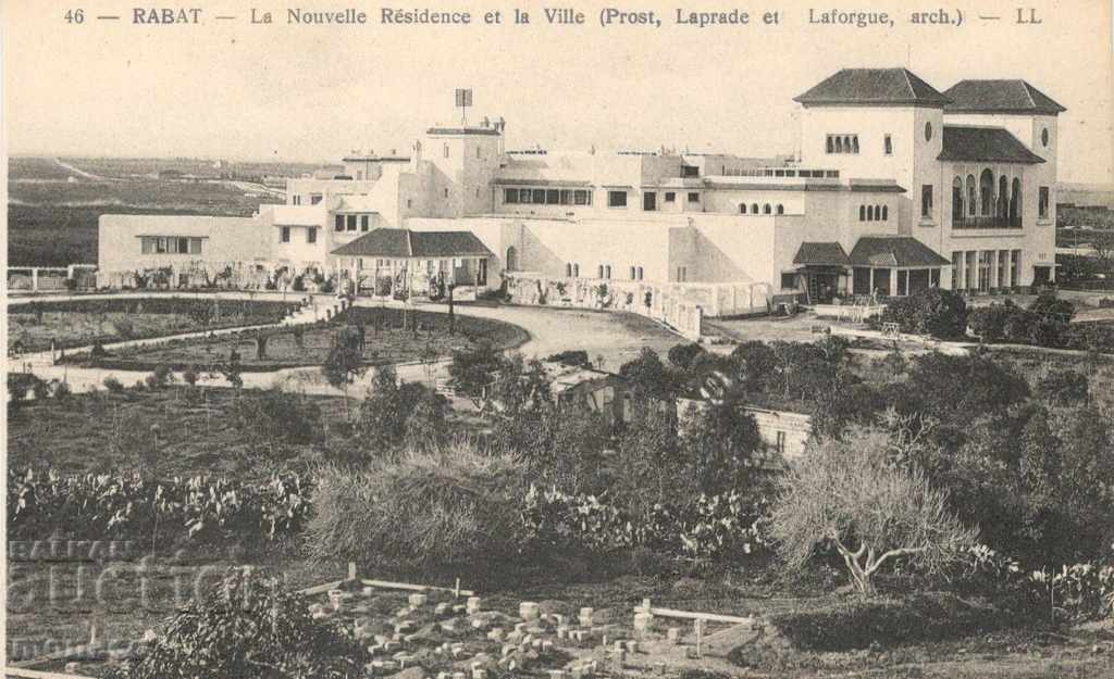 Old postcard - Rabat, New residence