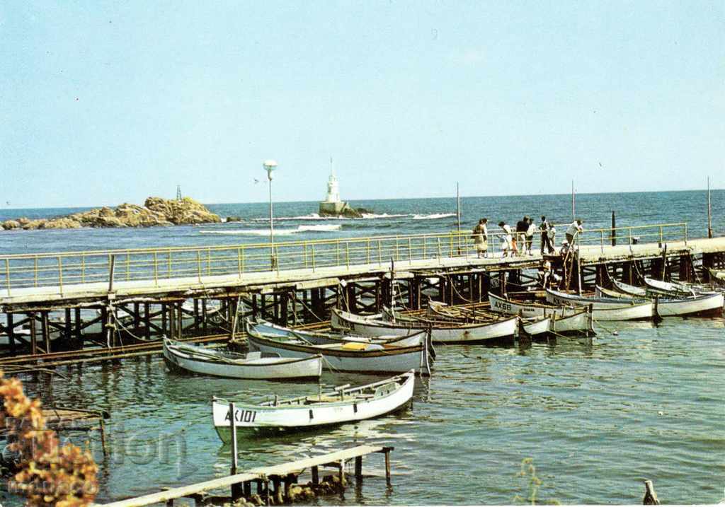 Παλιά καρτ ποστάλ - Ahtopol, το λιμάνι