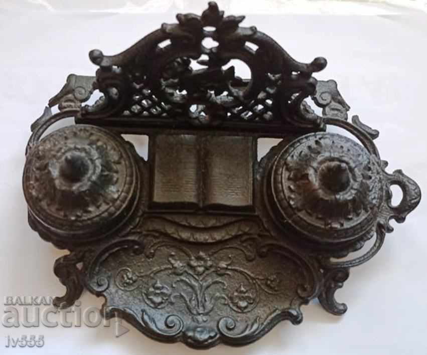 FOR SALE AN OLD BEAUTIFUL GERMAN METAL INKWARE FOR A WRITING STATION with price 100.00 BGN | € 51.13 FOR SALE AN OLD BEAUTIFUL GERMAN METAL INKWARE FOR A WRITING STATION with price 100.00 BGN | € 51.13