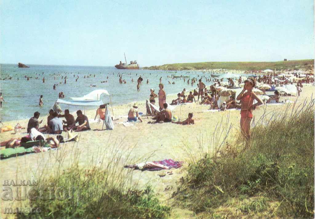 Old postcard - Ahtopol, The beach