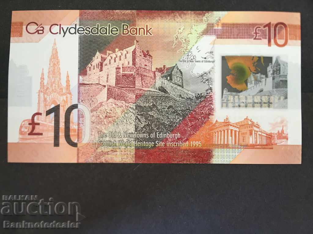 Scotland Clydesdale 10 Pounds 2017 Pick 229q Reference 6735 Uncirculated with price 45.00 BGN | € 23.01