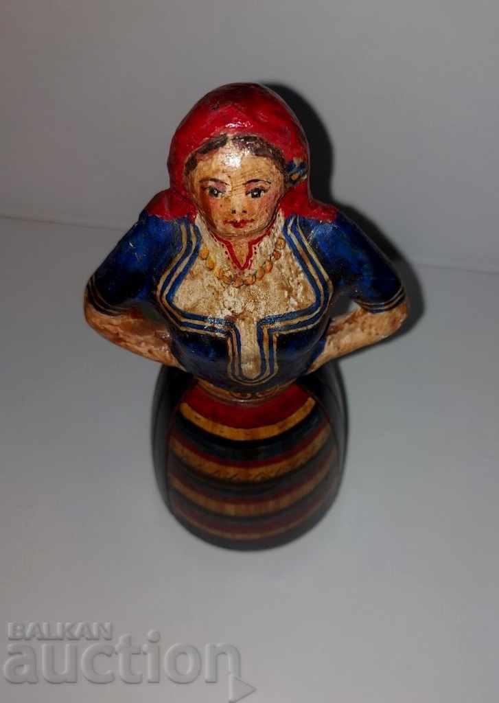 KINGDOM OF BULGARIA RARE PERFECT WOODEN FIGURE GIRL - 6 KINGDOM OF BULGARIA RARE PERFECT WOODEN FIGURE GIRL - 6