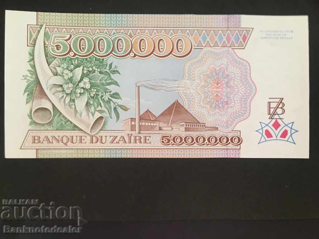 Zaire 5 Million Zaires 1992 Pick 46 Ref 0512 aUnc with price 22.00 BGN | € 11.25 Zaire 5 Million Zaires 1992 Pick 46 Ref 0512 aUnc with price 22.00 BGN | € 11.25