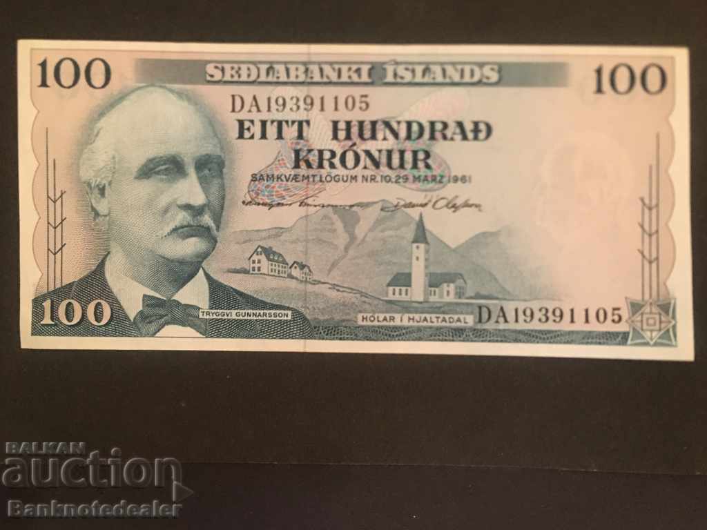 Iceland 100 Kronur 1961 Pick 44  Ref 1105 Unc