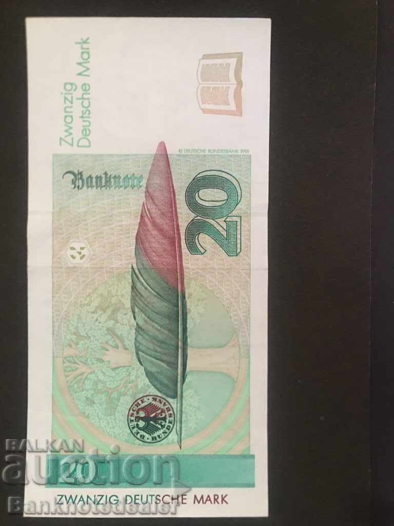 Germany 20 Mark 1993 Pick 39b Ref 41lL7 with price 40.00 BGN | € 20.45 Germany 20 Mark 1993 Pick 39b Ref 41lL7 with price 40.00 BGN | € 20.45