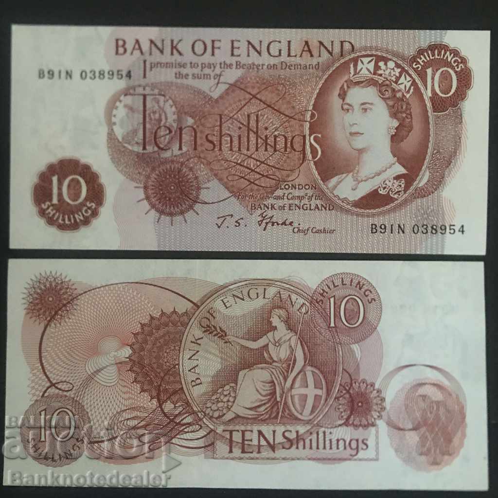 England 10 shillings 1966 J.S. Fforde Pick 373c Unc Ref 8954