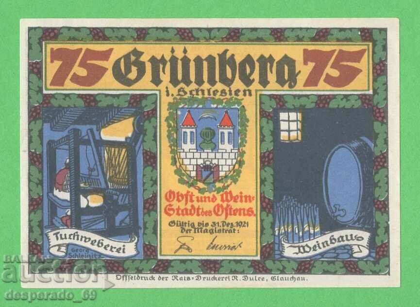 (¯`'•.¸NOTGELD (Grünberg) 1921 UNC -75 pfennig¸.•'´¯) with price 2.90 BGN | € 1.48 (¯`'•.¸NOTGELD (Grünberg) 1921 UNC -75 pfennig¸.•'´¯) with price 2.90 BGN | € 1.48